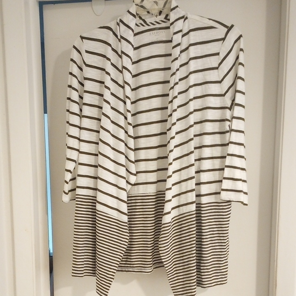 Striped Open Front Cardigan